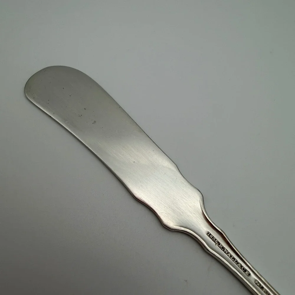 1835 R Wallace‎ Troy Silverplate Flat Butter Spreader Pat Vintage